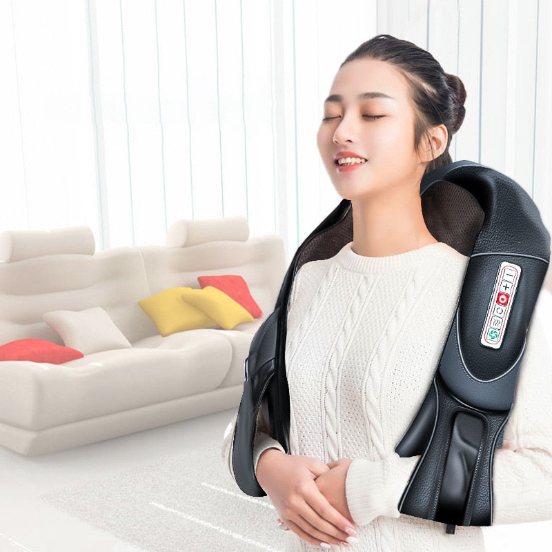 6 Keys Velcro 4D Kneading Body Relaxation U Shape Neck Back Shoulder Massager