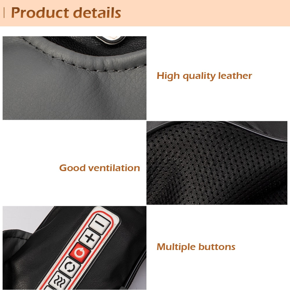 6 Keys Velcro 4D Kneading Body Relaxation U Shape Neck Back Shoulder Massager