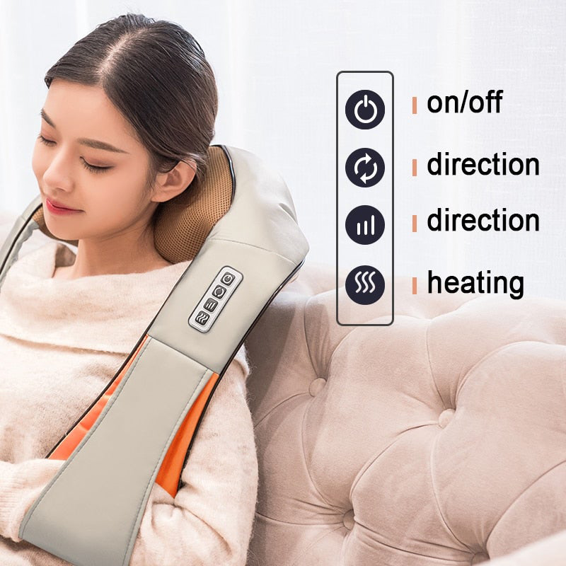 Infrared 4D Kneading Massage Shawl U Shape Electrical Body Shoulder Neck Massager