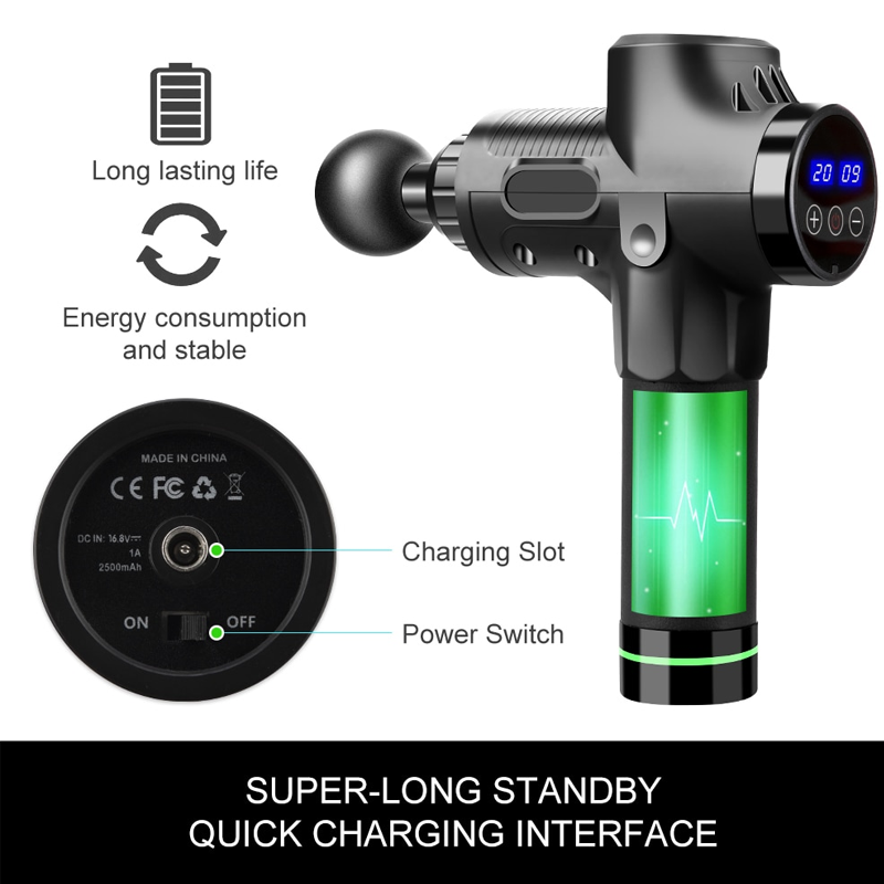 Long-Lasting Tissue Massage Gun - 6 Heads - 30 Gears