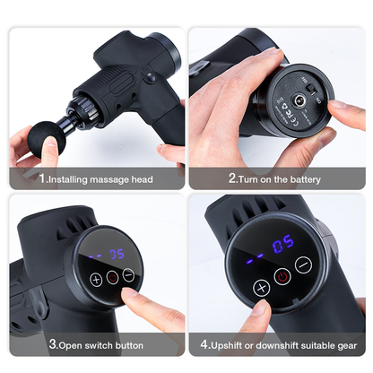 Long-Lasting Tissue Massage Gun - 6 Heads - 30 Gears