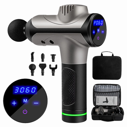 Deep Tissue Muscle Massage Gun - 6 Heads + LCD Touch